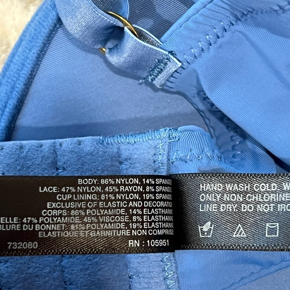 Natori Pure Luxe Plunge T-Shirt Blue Bra 34D ($74) - Picture 6 of 6